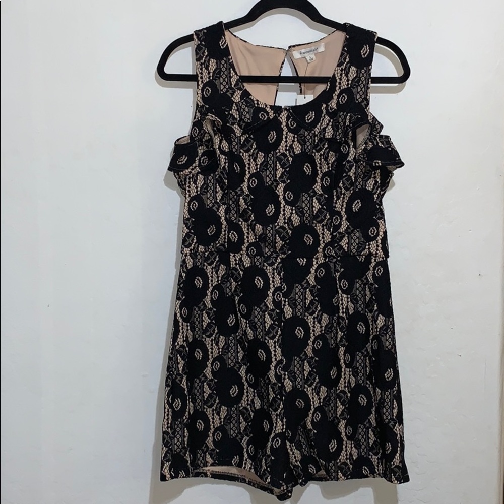 Black and nude romper from Francescas